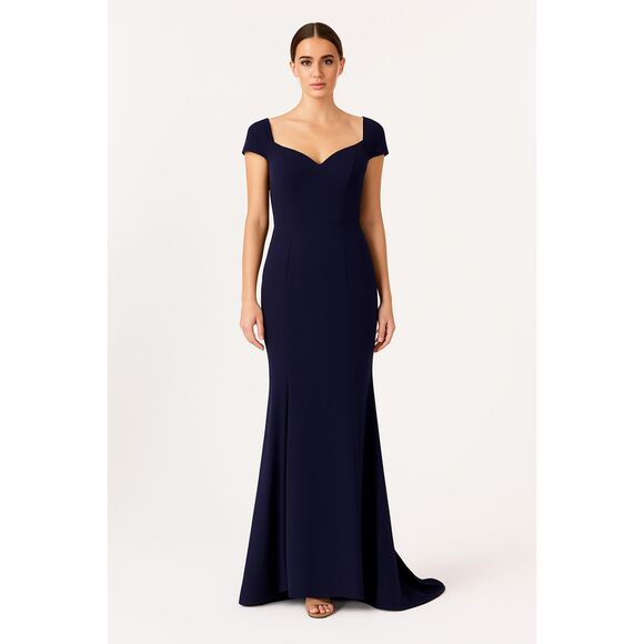 DRESS the POPULATION Blue Maxi Gown Dress Women's Size Medium - Picture 1 of 11